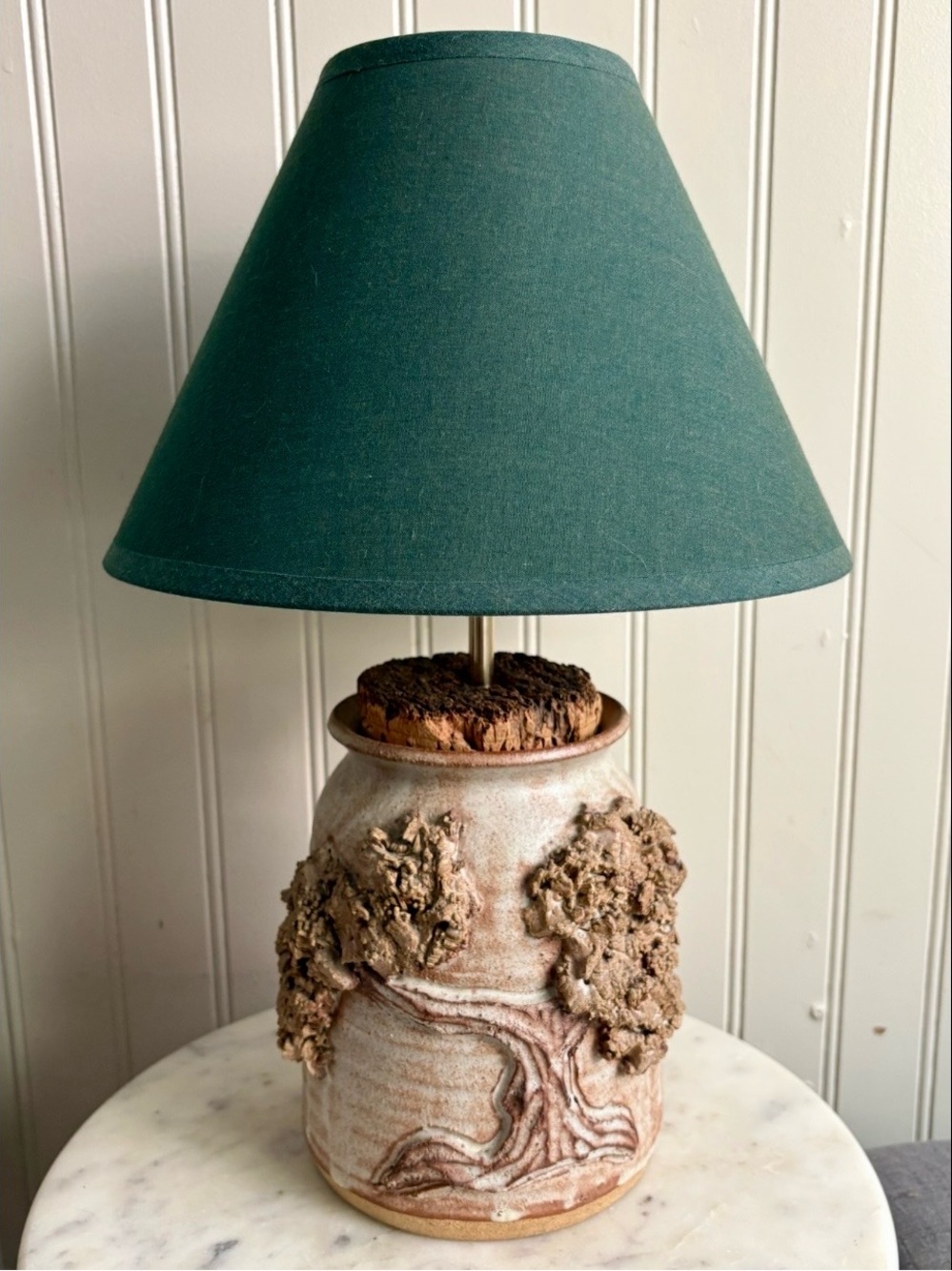 Vintage Primitive Stoneware Jar w/Natural Cork Table Lamp Handmade Rustic VTG - Picture 13 of 16
